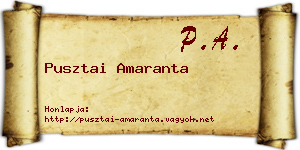 Pusztai Amaranta névjegykártya